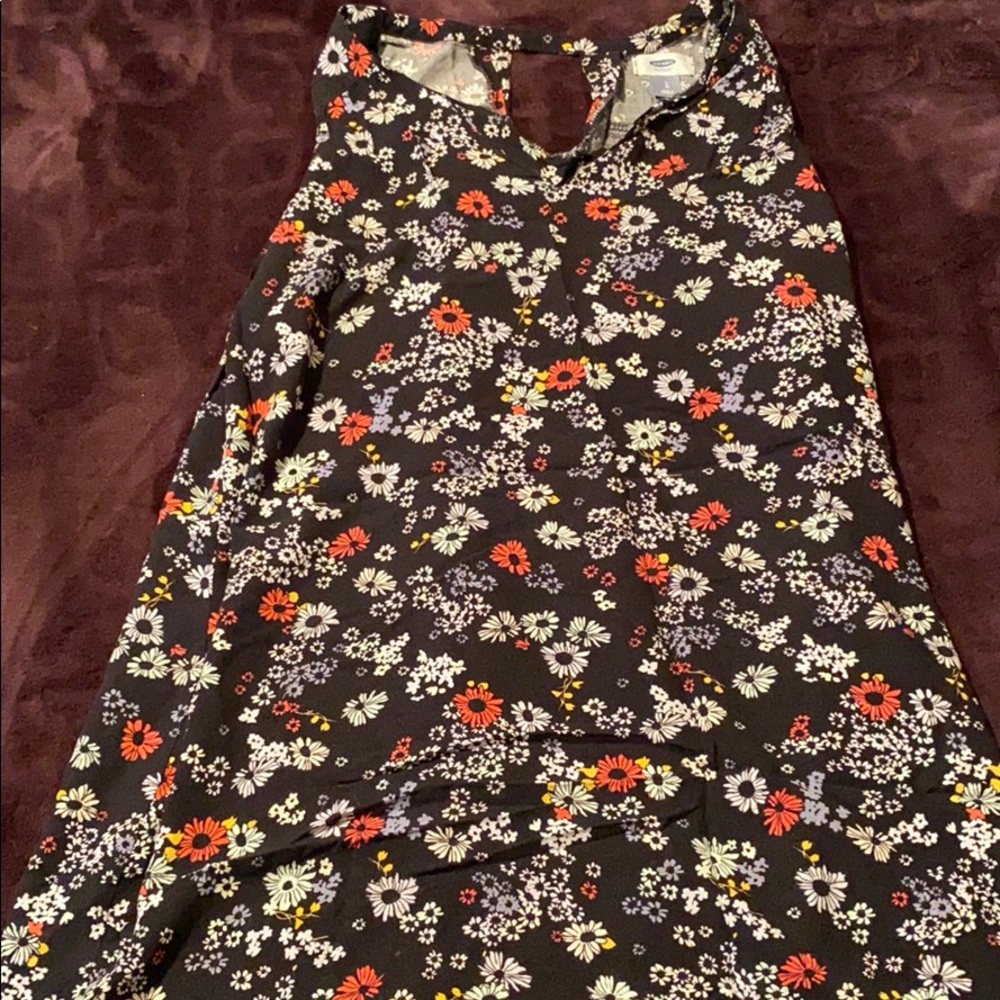 Black and colored flower dress